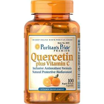 Puritan's Pride Premium Quercetin Dihydrate Plus Vitamin C 1400mg, Dietary Supplement For a Healthy ...