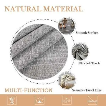 ColorBird Farmhouse Rectangle Tablecloth, Striped Cotton Linen Table Cloth 55 x 86 Inch Fabric Gray Thick Washable Dinning Table Cover for Kitchen Tabletop Outdoor Picnic