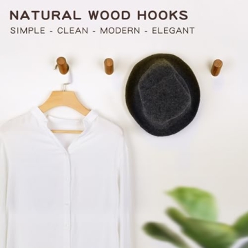 Felidio Wood Wall Hooks: Stylish, Sturdy & Easy to Install