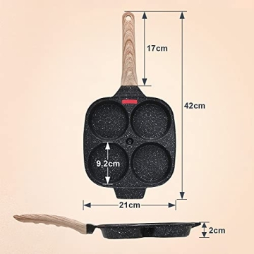 Bobikuke Egg Frying Pan with 4-Hole Design - Nonstick