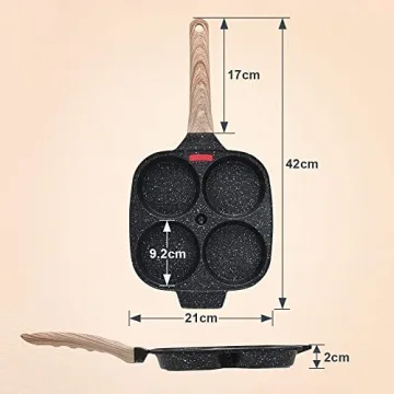 Bobikuke Egg Frying Pan with 4-Hole Design - Nonstick
