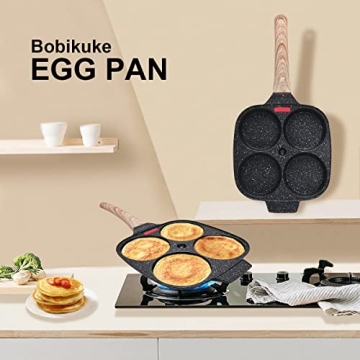 Bobikuke Egg Frying Pan with 4-Hole Design - Nonstick