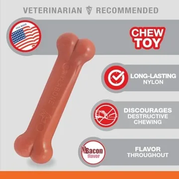 Nylabone Power Chew Durable Bacon Dog Toy for Aggressive Chewers