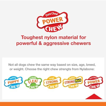 Nylabone Power Chew Durable Bacon Dog Toy for Aggressive Chewers