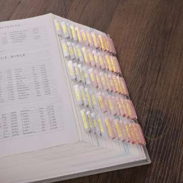 Thinkor Reposition Gold Foil Laminated Bible Tabs, Large Print Stickers, Easy to Read and Apply Bibl...