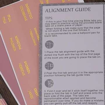 Thinkor Reposition Gold Foil Laminated Bible Tabs, Large Print Stickers, Easy to Read and Apply Bible Tabs for Women and Man (Pearl Gold Foil)