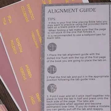 Thinkor Reposition Gold Foil Laminated Bible Tabs, Large Print Stickers, Easy to Read and Apply Bible Tabs for Women and Man (Pearl Gold Foil)