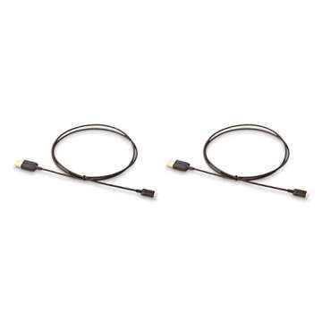 Amazon Basics 2-Pack USB-A to Micro USB Charging Cable, 480Mbps Transfer Speed with Gold-Plated Plugs, USB 2.0, 3 Foot, Black