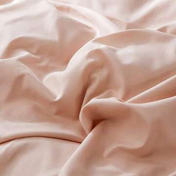 ROOMLIFE Blush Pink Duvet Cover Set for King Size Beds