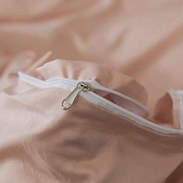 ROOMLIFE Blush Pink Duvet Cover Set for King Size Beds