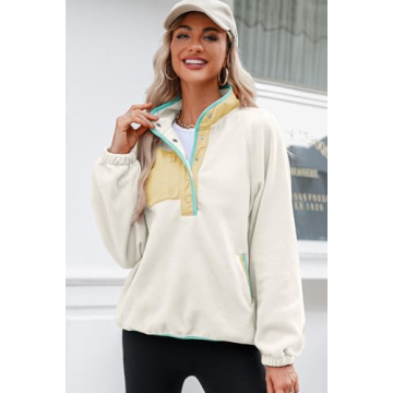 Cozy Dokotoo Women's Color Block Fleece Sweatshirt 2024