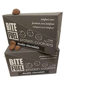 BITE FUEL Power Bites High Protein Cookies, Non GMO, Gluten Free, Low Carb 2.47 Oz (Pack of 8) (Doub...