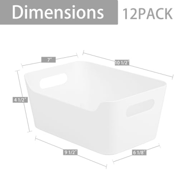 Tiawudi 12 Pack Storage Bins for Home Organization