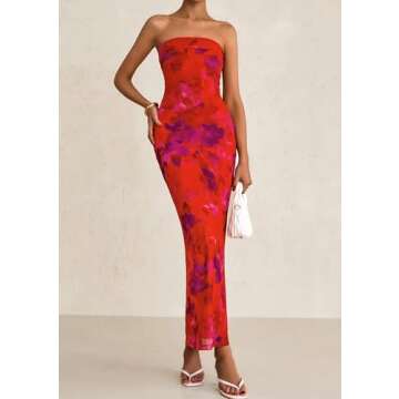 PRETTYGARDEN Women's Floral Tube Maxi Dress - Summer Style