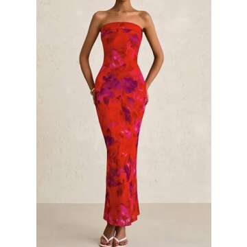 PRETTYGARDEN Women's Floral Tube Maxi Dress - Summer Style