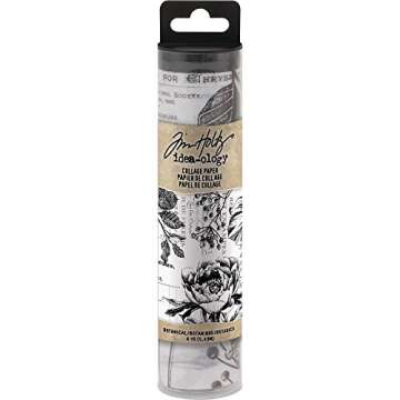 Tim Holtz Idea-Ology Collage Paper Rolls - Entomology, Botanical and Aviary - Bundle of Three Rolls