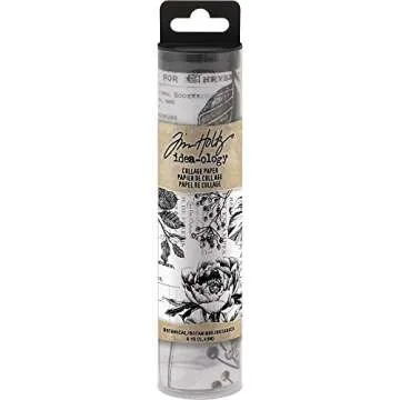 Tim Holtz Idea-Ology Collage Paper Rolls - Entomology, Botanical and Aviary - Bundle of Three Rolls