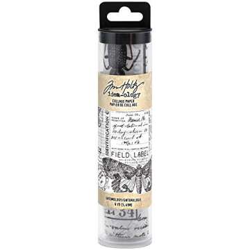 Tim Holtz Idea-Ology Collage Paper Rolls - Entomology, Botanical and Aviary - Bundle of Three Rolls