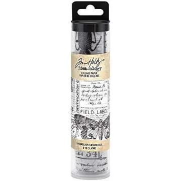 Tim Holtz Idea-Ology Collage Paper Rolls - Entomology, Botanical and Aviary - Bundle of Three Rolls