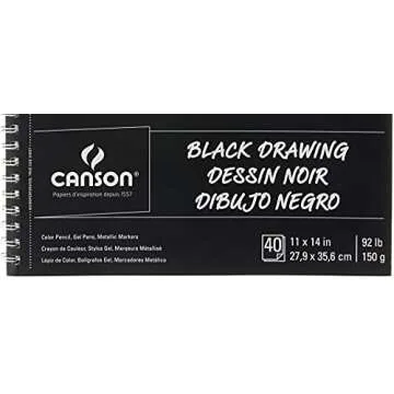 Canson XL Black Drawing Paper Pad, 11x14, 40 Sheets