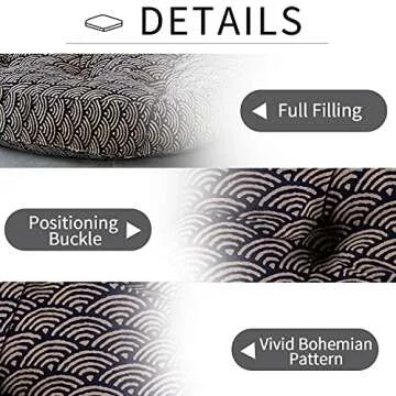 HIGOGOGO Boho Floor Pillow - Stylish Round Seat Cushion