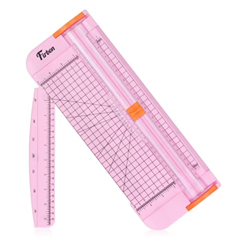 Firbon A4 Paper Cutter - 12” Titanium Trimmer with Side Ruler (Pink)