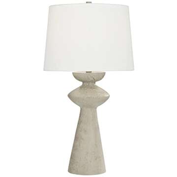 Possini Euro Design Claire 30" Tall Large Mid Century Modern Farmhouse Rustic Coastal End Table Lamp...