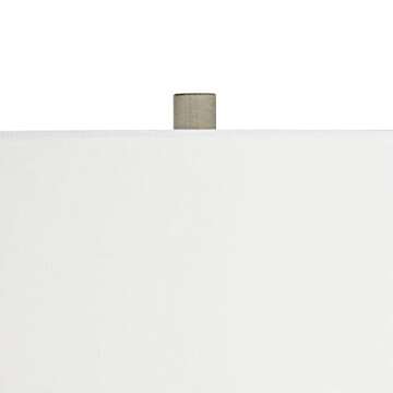 Possini Euro Design Claire 30" Tall Large Mid Century Modern Farmhouse Rustic Coastal End Table Lamp White Beige Living Room Bedroom Bedside Nightstand House Office Home Reading Fabric Shade