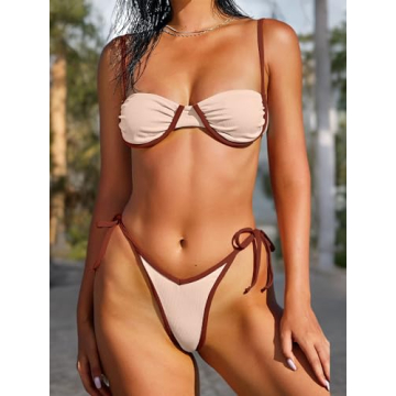 Stylish ZAFUL Women's Underwire High Cut Bikini Set