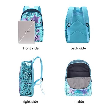 Sequin School Backpack for Girls Boys Kids Cute Kindergarten Elementary Book Bag Bookbag Glitter Sparkly Back Pack