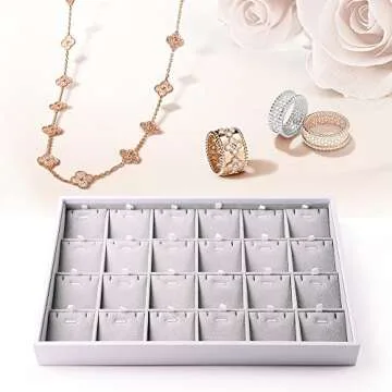 Oirlv Velvet Stackable Jewelry Trays for Jewelry Organization