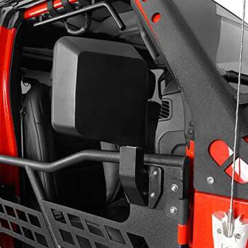 Hooke Road Side View Mirrors Fits Hooke Road Half Doors for 2007-2025 Jeep Wrangler JK JL Gladiator JT & 1987-1995 Jeep Wrangler YJ - 1 Pair, Textured Black