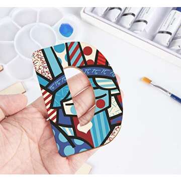 4" Wooden Letters - 52 Pcs Wood Alphabet Letters for Crafts Wood Letters Sign Decoration Unfinished Wood Letters for Painting/Wall Decor/Letter Board/DIY