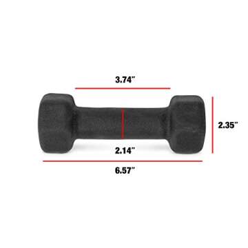 CAP Barbell Black Neoprene Coated Dumbbell, 3 lb Pair
