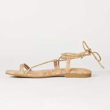 The Drop Women's Samantha Flat Strappy Lace-Up Sandal