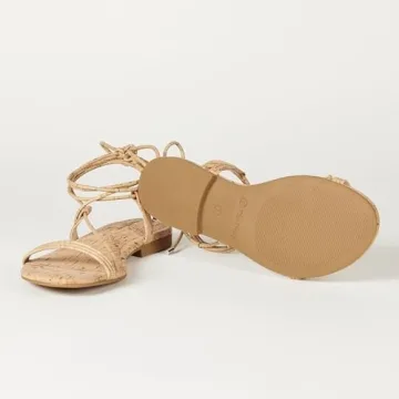 The Drop Women's Samantha Flat Strappy Lace-Up Sandal