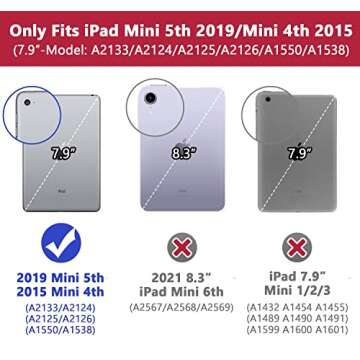 Grifobes for iPad Mini 5/4 Case 2019/2015, Heavy Duty Shockproof Cover with Stand for iPad Mini 5th ...