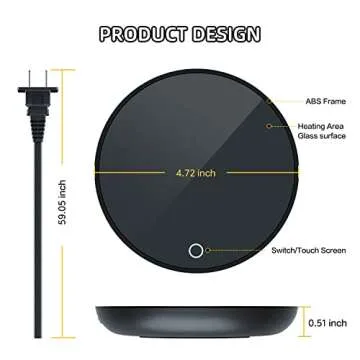 Coffee Mug Warmer, Candle Warmer, Cup Warmer with 2 Temperature Settings and Auto Shut Off, Smart Coffee Warmer for Office Desk, Cup Warmer, Electric Beverage Warmer for Coffee, Tea, Milk