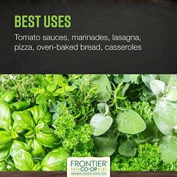 Frontier Co-op Organic Italian Seasoning 1lb - Bulk Dried Oregano, Thyme, Rosemary, Basil, Sage & Marjoram - Wholesale Spices and Seasonings