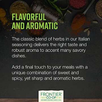 Frontier Co-op Organic Italian Seasoning 1lb - Bulk Dried Oregano, Thyme, Rosemary, Basil, Sage & Marjoram - Wholesale Spices and Seasonings