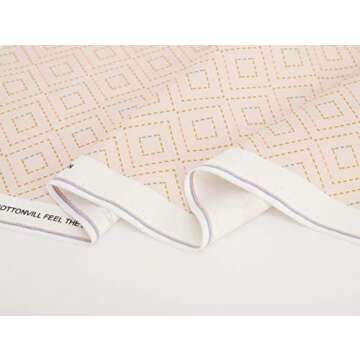 COTTONVILL Our Story 20COUNT Cotton Print Quilting Fabric (1yard, 05-Pavement-Peach)