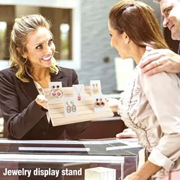 Wooden Earring Display Stand with 200 Cardboards for Events