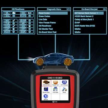 KZYEE KC301 Vehicle Code Reader - OBD2 Scanner for Fast Check Engine Light Diagnostics