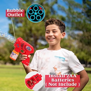 JOYIN 2 Bubble Guns with Refill Solution for Kids Fun