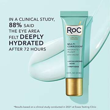 RoC Multi Correxion Hyaluronic Acid Anti Aging Under Eye Cream for Puffiness & Dark Circles (.5 OZ) + RoC Retinol Capsules (7 CT), Skin Care Routine, Fragrance & Paraben Free for Women and Men