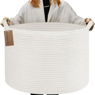 Large Blanket Basket for Stylish Home Organization