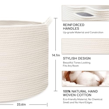 Large Blanket Basket for Stylish Home Organization