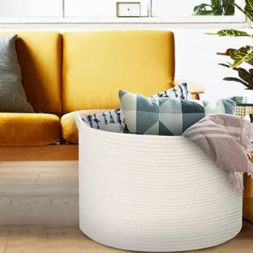 Large Blanket Basket for Stylish Home Organization