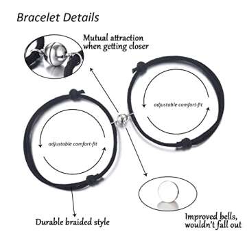 Tarsus Valentines Day Gifts for Him, Couples Bracelets, Mutual Attraction Matching Bracelet Couple Gifts for Lovers Boyfriend Girlfriend Women Men His and Her