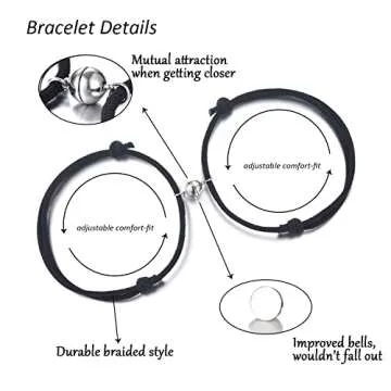 Tarsus Valentines Day Gifts for Him, Couples Bracelets, Mutual Attraction Matching Bracelet Couple Gifts for Lovers Boyfriend Girlfriend Women Men His and Her